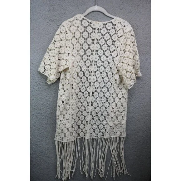 Rebellion Again Crochet Fringed Topper-XS-Cottagecore-Boho-Beachy-Cover-Up - Picture 8 of 10